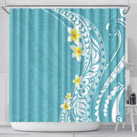 Hawaii Aloha Shower Curtain Plumeria Vintage - Turquoise LT7 - Polynesian Pride