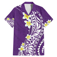 Hawaii Aloha Family Matching Mermaid Dress and Hawaiian Shirt Plumeria Vintage - Violet LT7 Dad's Shirt - Short Sleeve Violet - Polynesian Pride