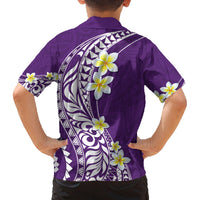 Hawaii Aloha Family Matching Puletasi Dress and Hawaiian Shirt Plumeria Vintage - Violet LT7 - Polynesian Pride