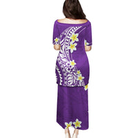 Hawaii Aloha Family Matching Puletasi Dress and Hawaiian Shirt Plumeria Vintage - Violet LT7 - Polynesian Pride