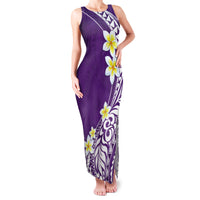 Hawaii Aloha Family Matching Tank Maxi Dress and Hawaiian Shirt Plumeria Vintage - Violet LT7 Mom's Dress Violet - Polynesian Pride