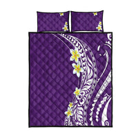 Hawaii Aloha Quilt Bed Set Plumeria Vintage - Violet LT7 Violet - Polynesian Pride