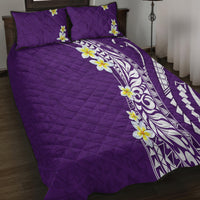 Hawaii Aloha Quilt Bed Set Plumeria Vintage - Violet LT7 - Polynesian Pride