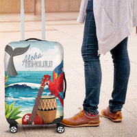 Aloha Honolulu Festival Luggage Cover Ukulele By The Shore LT7 Art - Polynesian Pride