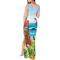 Aloha Honolulu Festival Tank Maxi Dress Ukulele By The Shore