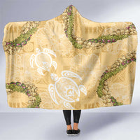Aloha Honolulu Festival Hooded Blanket Hawaii Kapa Mix Flowers Lei LT7 One Size Yellow - Polynesian Pride