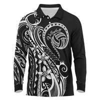 Polynesia Beach Volleyball Personalized Long Sleeve Polo Shirt Basic