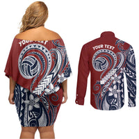 Polynesia Beach Volleyball Personalized Couples Matching Off Shoulder Short Dress and Long Sleeve Button Shirt Special LT7 - Polynesian Pride
