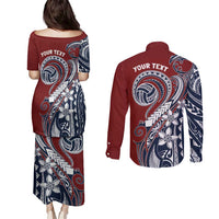 Polynesia Beach Volleyball Personalized Couples Matching Puletasi and Long Sleeve Button Shirt Special LT7 - Polynesian Pride