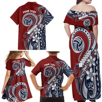 Polynesia Beach Volleyball Personalized Family Matching Off Shoulder Maxi Dress and Hawaiian Shirt Special