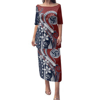 Polynesia Beach Volleyball Personalized Family Matching Puletasi and Hawaiian Shirt Special