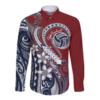 Polynesia Beach Volleyball Personalized Long Sleeve Button Shirt Special