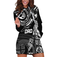 Personalised Father's Day Fiji Hoodie Dress Polynesian Dad & Kid LT7 Black - Polynesian Pride