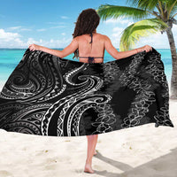 Polynesia Plumeria Lei Sarong Black Curves Motif