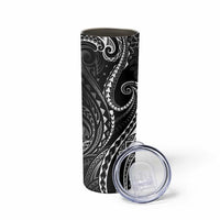 Polynesia Plumeria Lei Skinny Tumbler Black Curves Motif LT7 - Polynesian Pride