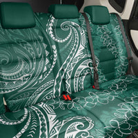 Polynesia Plumeria Lei Back Car Seat Cover Sage Green Curves Motif