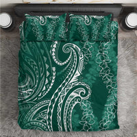 Polynesia Plumeria Lei Bedding Set Sage Green Curves Motif