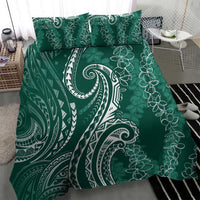 Polynesia Plumeria Lei Bedding Set Sage Green Curves Motif