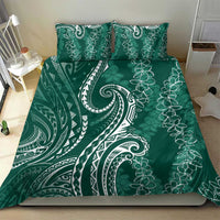 Polynesia Plumeria Lei Bedding Set Sage Green Curves Motif