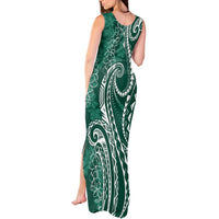 Polynesia Plumeria Lei Tank Maxi Dress Sage Green Curves Motif