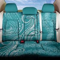 Polynesia Plumeria Lei Back Car Seat Cover Teal Curves Motif