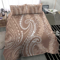 Polynesia Plumeria Lei Bedding Set Beige Curves Motif