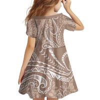 Polynesia Plumeria Lei Family Matching Off Shoulder Maxi Dress and Hawaiian Shirt Beige Curves Motif