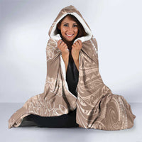 Polynesia Plumeria Lei Hooded Blanket Beige Curves Motif