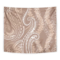 Polynesia Plumeria Lei Tapestry Beige Curves Motif