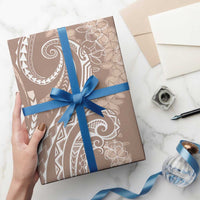 Polynesia Plumeria Lei Wrapping Paper Beige Curves Motif