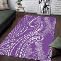 Polynesia Plumeria Lei Area Rug Periwinkle Curves Motif