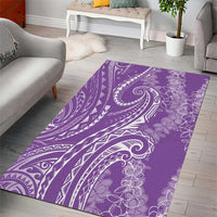 Polynesia Plumeria Lei Area Rug Periwinkle Curves Motif