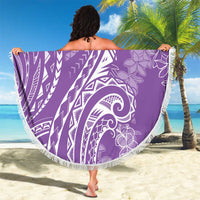 Polynesia Plumeria Lei Beach Blanket Periwinkle Curves Motif