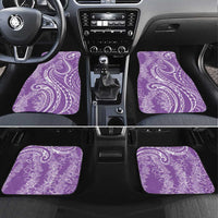 Polynesia Plumeria Lei Car Mats Periwinkle Curves Motif