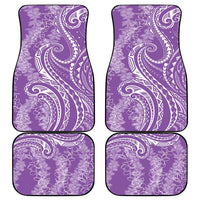 Polynesia Plumeria Lei Car Mats Periwinkle Curves Motif