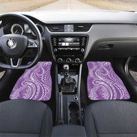 Polynesia Plumeria Lei Car Mats Periwinkle Curves Motif
