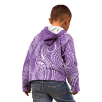 Polynesia Plumeria Lei Kid Hoodie Periwinkle Curves Motif