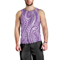 Polynesia Plumeria Lei Men Tank Top Periwinkle Curves Motif