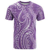 Polynesia Plumeria Lei T Shirt Periwinkle Curves Motif