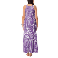 Polynesia Plumeria Lei Tank Maxi Dress Periwinkle Curves Motif