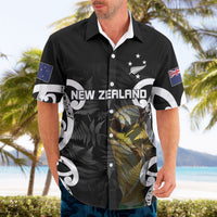 New Zealand WC2026 Custom Black Hawaiian Shirt Silver Fern LT7 - Polynesian Pride