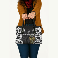 New Zealand WC2026 Black Leather Bag Silver Fern