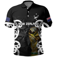 New Zealand Football WC2026 Custom Black Polo Shirt Silver Fern LT7 Black - Polynesian Pride