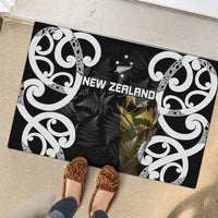 New Zealand WC2026 Black Rubber Doormat Silver Fern