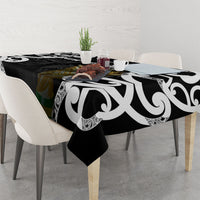 New Zealand WC2026 Black Tablecloth Silver Fern