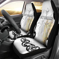 New Zealand WC2026 White Car Seat Cover Silver Fern