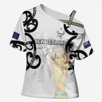 New Zealand WC2026 Custom White Cross Shoulder Shirt Silver Fern