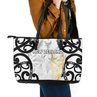 New Zealand WC2026 White Leather Tote Bag Silver Fern