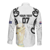 New Zealand WC2026 Custom White Long Sleeve Button Shirt Silver Fern LT7 - Polynesian Pride