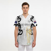 New Zealand WC2026 Custom White Scrub Top Silver Fern